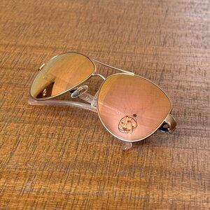 Burberry Women's Pilot Matte Gold - Brown  Mirror - Rose Gold Sunglasses
